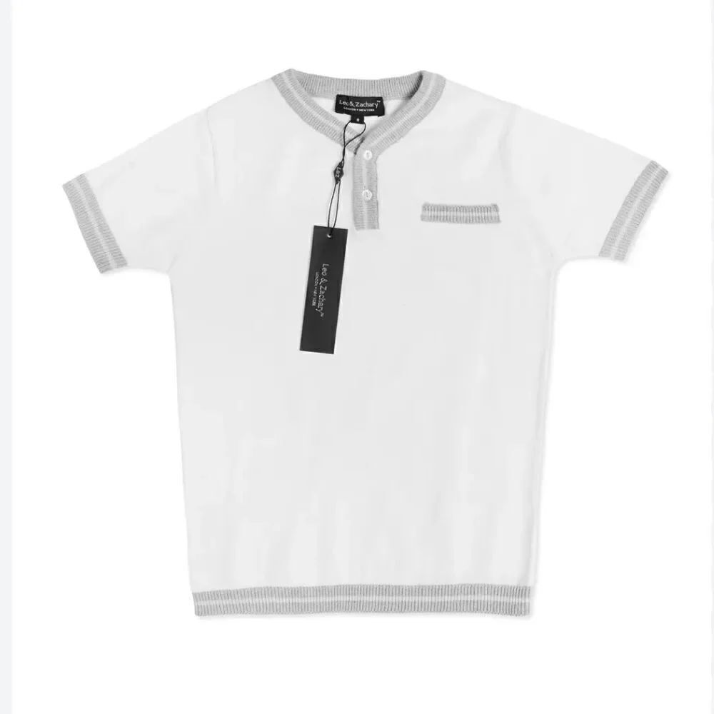 Leo & Zachary Short sleeve cotton sweater polo